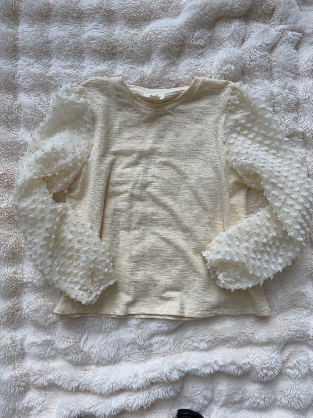 Maeve Cream Puff-Sleeve Top